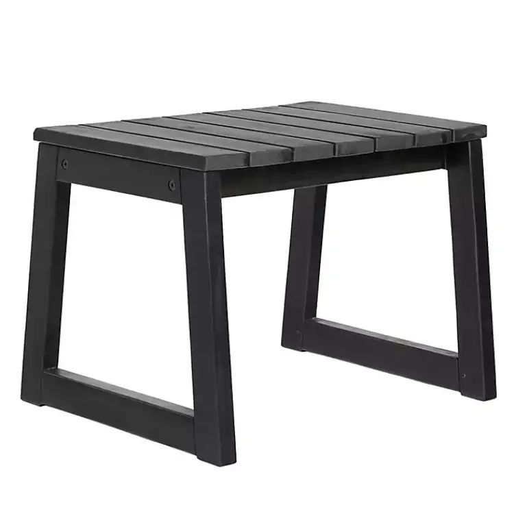Kirklands Home Outdoor Tables|Wood Slatted Box Leg Outdoor Side Table Black