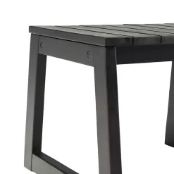 Kirklands Home Outdoor Tables|Wood Slatted Box Leg Outdoor Side Table Black