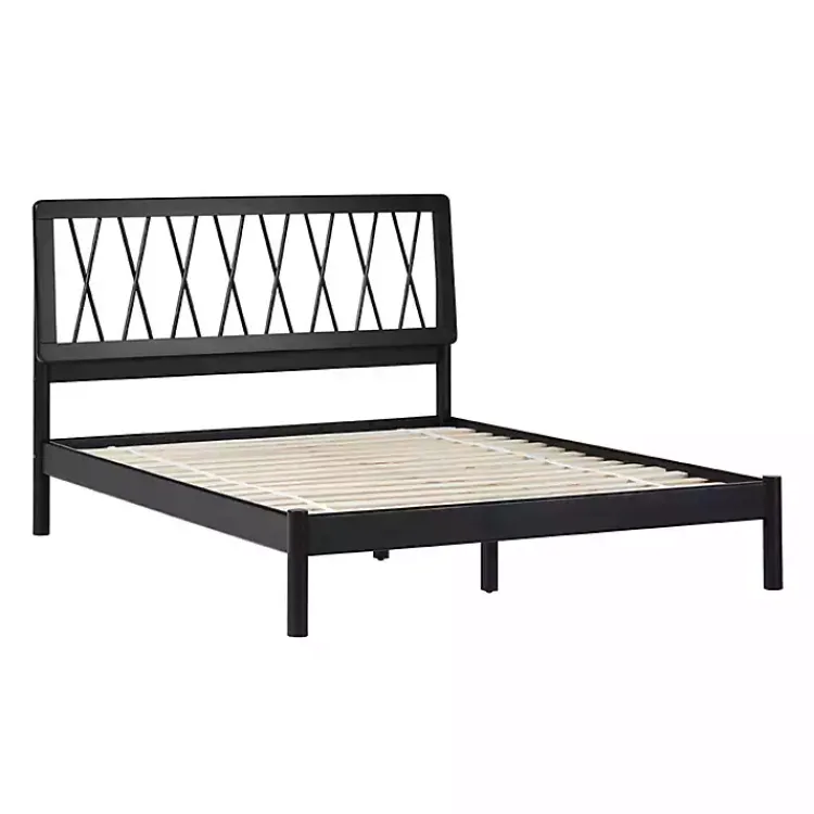 Kirklands Home Beds & Headboards|Wood Spindle Headboard Queen Bed Black