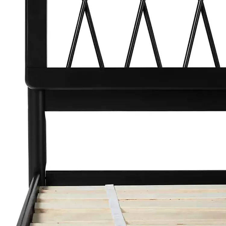Kirklands Home Beds & Headboards|Wood Spindle Headboard Queen Bed Black