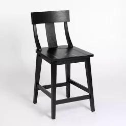 Kirklands Home Bar Stools & Counter Height Stools|Wood T-Back Counter Stool Black