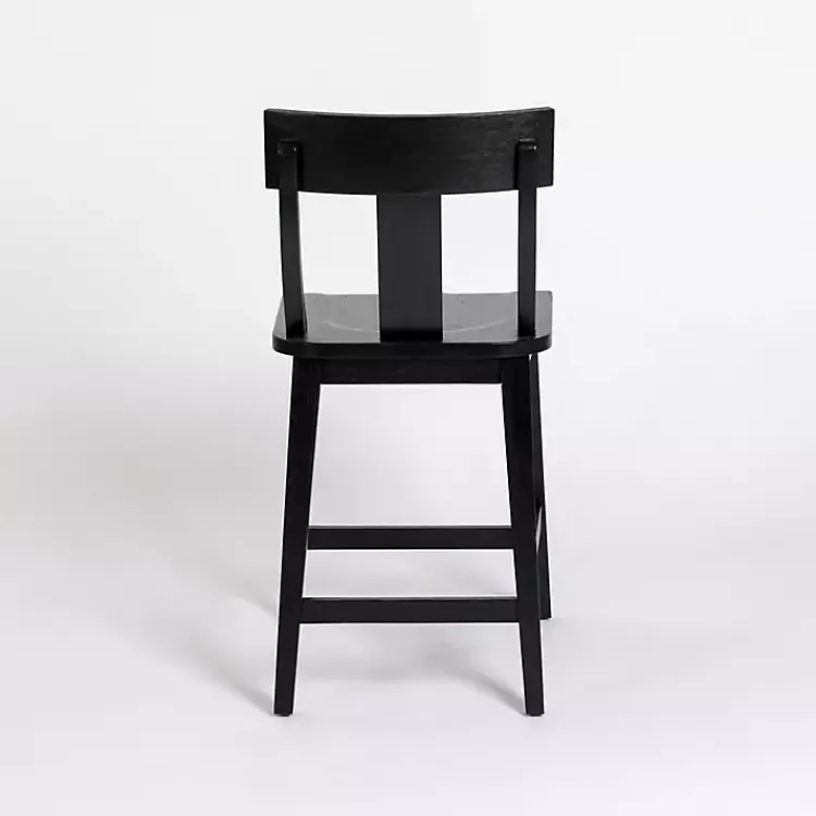 Kirklands Home Bar Stools & Counter Height Stools|Wood T-Back Counter Stool Black