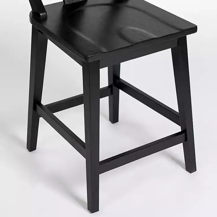 Kirklands Home Bar Stools & Counter Height Stools|Wood T-Back Counter Stool Black