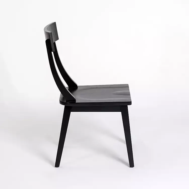 Kirklands Home Dining Chairs|Wood T-Back Dining Chair Black