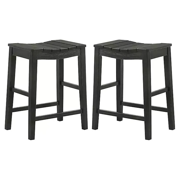 Kirklands Home Bar Stools & Counter Height Stools|Wood Whitcombe Counter Stools, Set of 2 Black