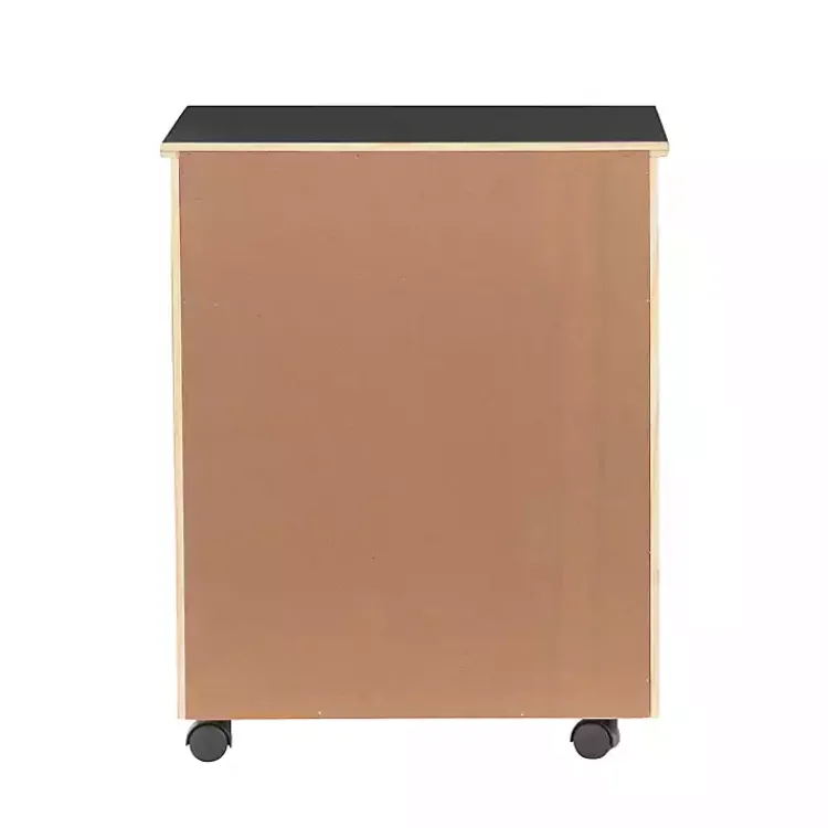 Kirklands Home Office Furniture|Wood Wide 6-Drawer Cary Storage Cart Black