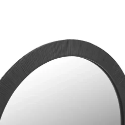 Kirklands Home Decorative Mirrors|Black Wood Wrapped Nellie Wall Mirror