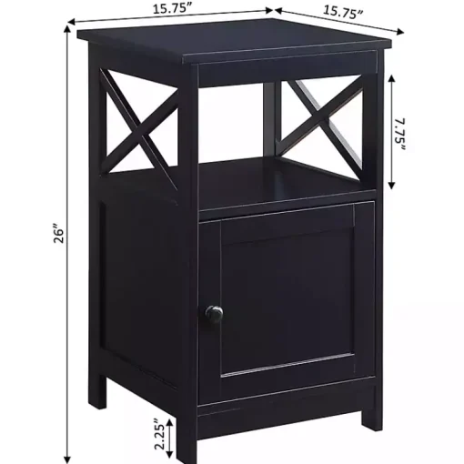 Kirklands Home Accent & End Tables|Wood X Sides Storage Accent Table Black