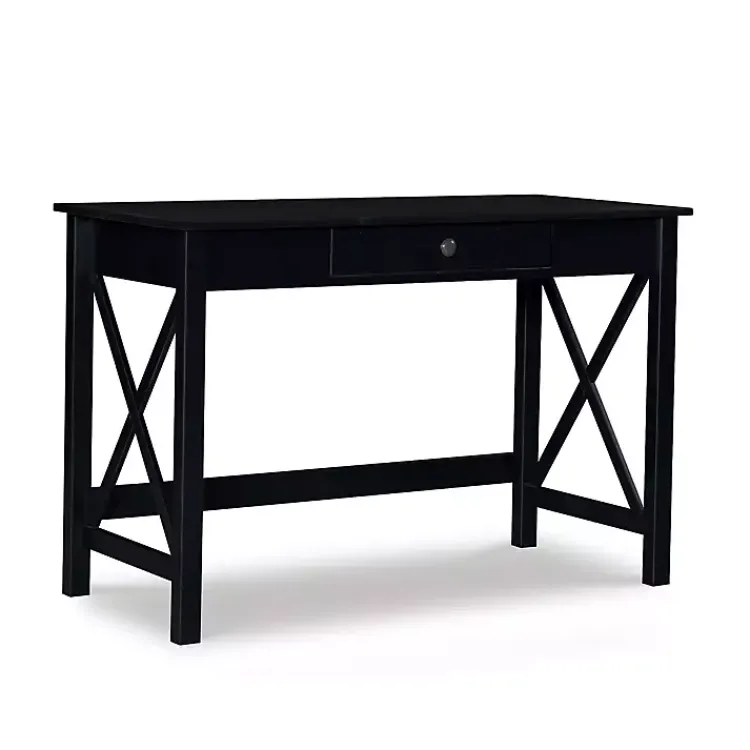 Kirklands Home Office Furniture|Wood X-Sides Desk Black