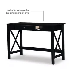 Kirklands Home Office Furniture|Wood X-Sides Desk Black