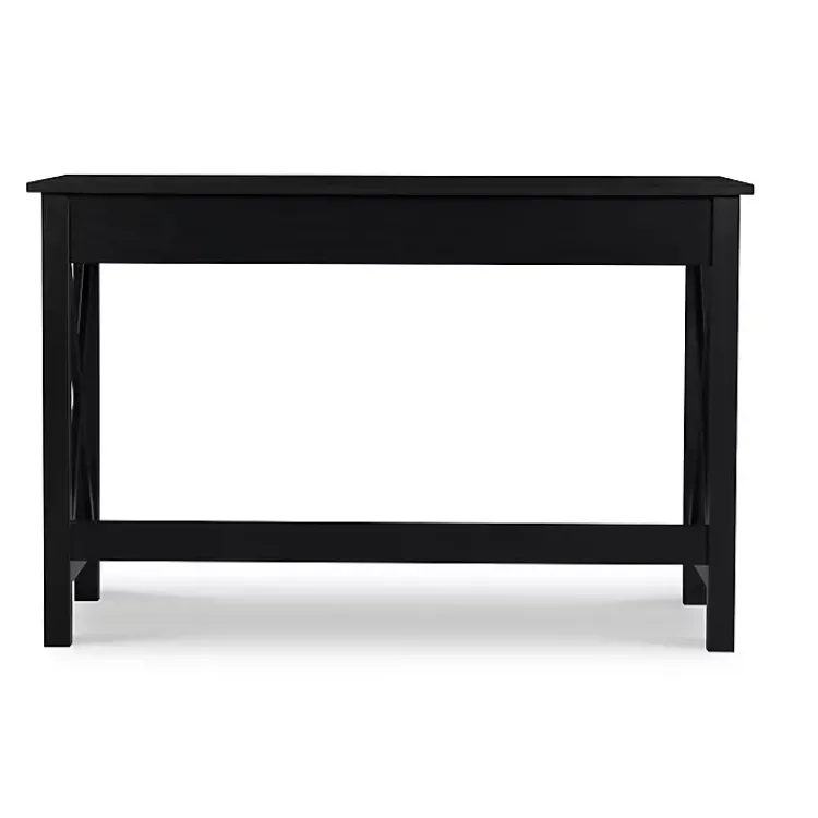 Kirklands Home Office Furniture|Wood X-Sides Desk Black