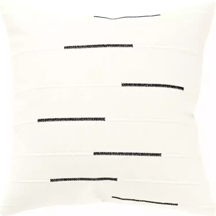 Clearance Black Woven Lines Throw Pillow Pillows