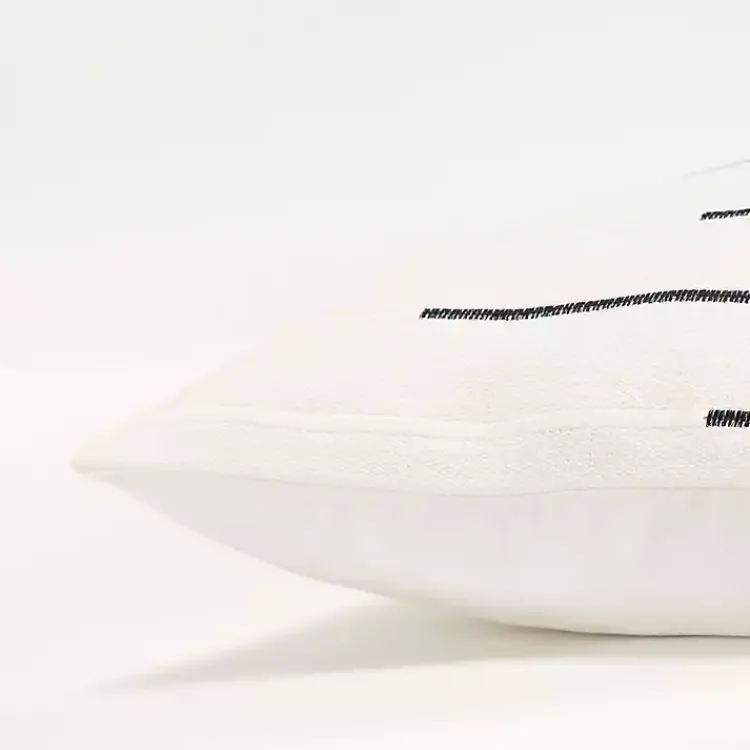 Clearance Black Woven Lines Throw Pillow Pillows