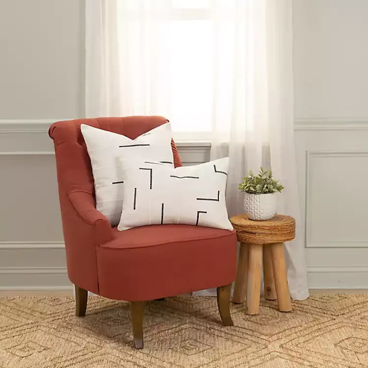 Clearance Black Woven Lines Throw Pillow Pillows