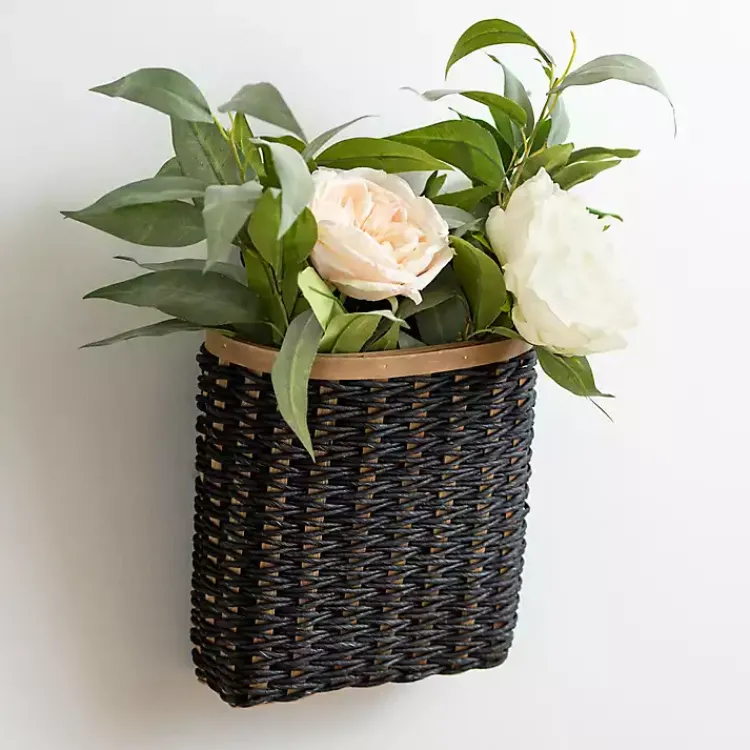 Kirklands Home Wall Storage|Black Woven Wall Pocket