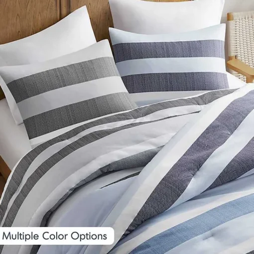 Kirklands Home Comforters|Blake Blue Stripe 3-pc. Full/Queen Comforter Set