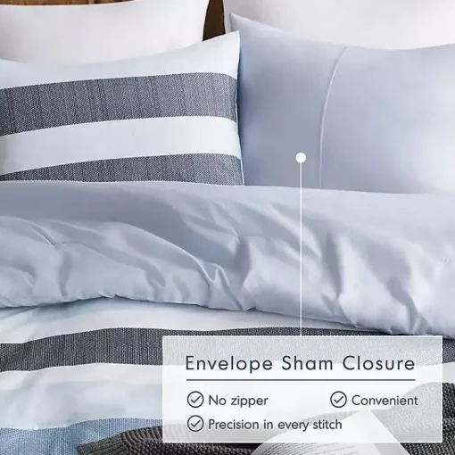 Kirklands Home Comforters|Blake Blue Stripe 3-pc. Full/Queen Comforter Set