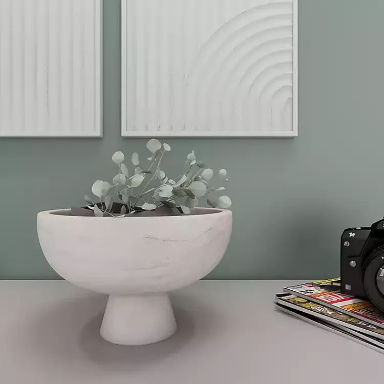 Clearance Blayne Wood Pedestal Bowl Decorative Bowls & Jars