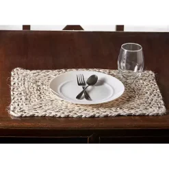 Kirklands Home Table Linens|Bleach and Natural Woven Placemats, Set of 4 Tan