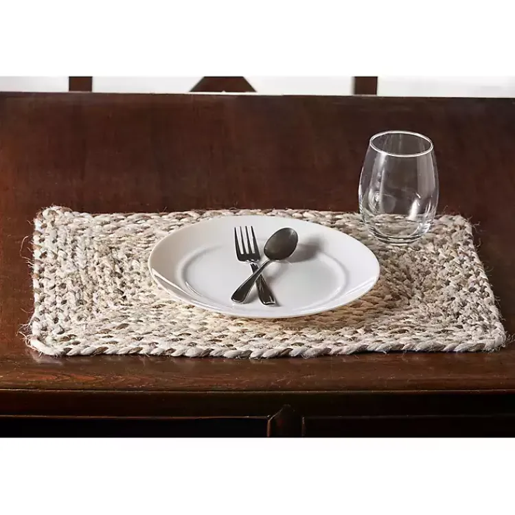 Kirklands Home Table Linens|Bleach and Natural Woven Placemats, Set of 4 Tan