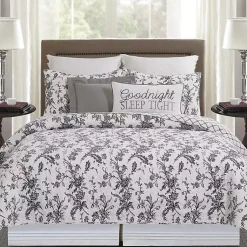 Kirklands Home Quilts|Bleighton Black Floral 3-pc. Full/Queen Quilt Set