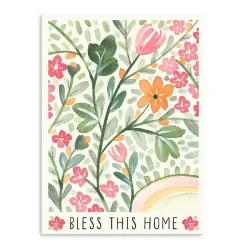 Kirklands Home Canvas Art|Bless This Home Floral Canvas Art Print Green