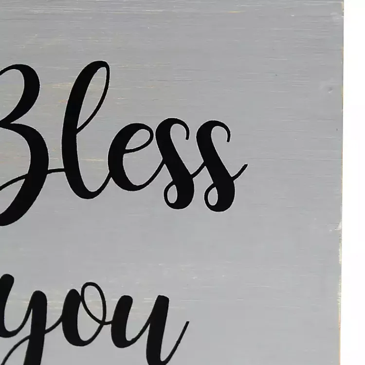 Kirklands Home Bathroom Accessories|Bless You Wood Tissue Box Cover Gray