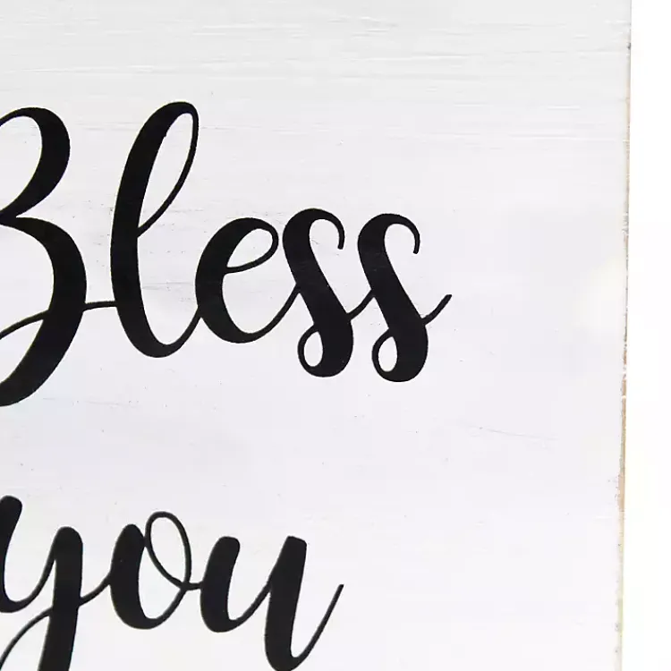 Kirklands Home Bathroom Accessories|Bless You Wood Tissue Box Cover White