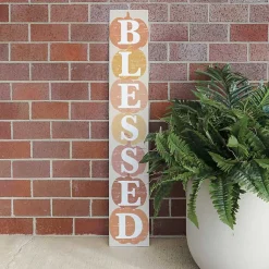 Blessed Colorful Pumpkins Fall Porch Board Fall