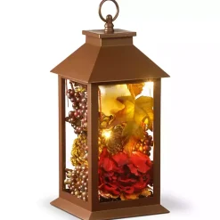 Clearance Bloom Floral Filled LED Lantern Fall