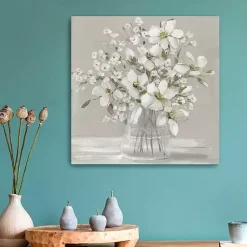 Kirklands Home Canvas Art|Blooming Magnolias Canvas Art Print, 20x20 in. Gray