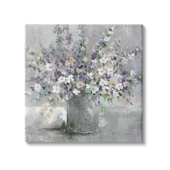Kirklands Home Canvas Art|Blossoming Aster Bouquet Canvas Print, 24x24 in. Gray