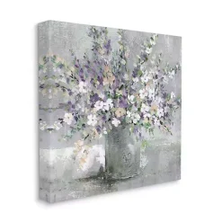 Kirklands Home Canvas Art|Blossoming Aster Bouquet Canvas Print, 30x30 in. Gray