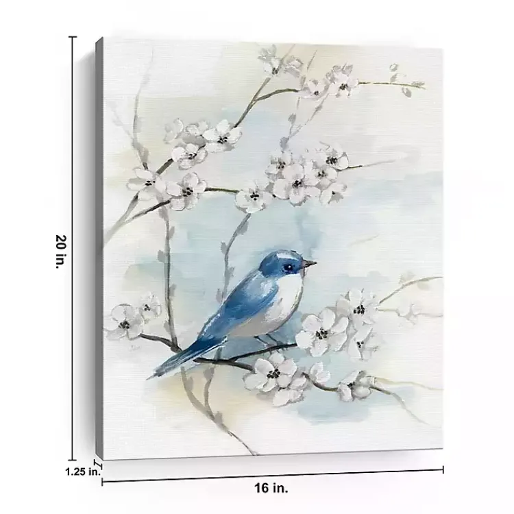 Kirklands Home Canvas Art|Blossoms & Bluebird I Canvas Art Print, 16x20 in.