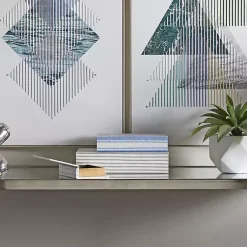 Discount Blue & Cream Striped Canvas Book Boxes, Set of 3 Baskets & Boxes