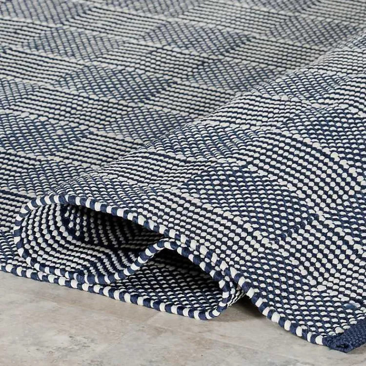 Kirklands Home Area Rugs|Blue & Ivory Checkered Indoor/Outdoor Rug, 5x8