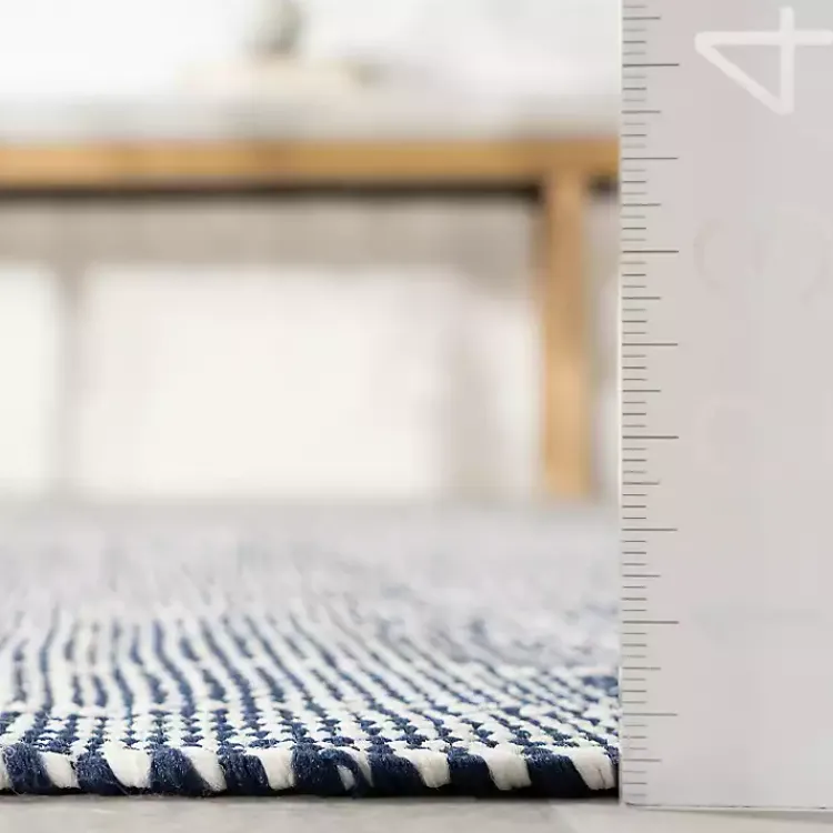 Kirklands Home Area Rugs|Blue & Ivory Checkered Indoor/Outdoor Rug, 8x10