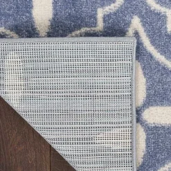 Kirklands Home Outdoor Rugs|Blue & Ivory Quatrefoil Indoor/Outdoor Rug, 4x6