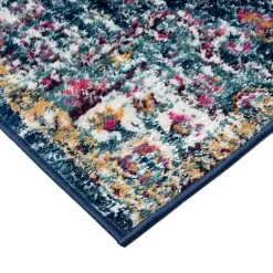 Kirklands Home Area Rugs|Blue & Orange Boho Medallion Area Rug, 5x7