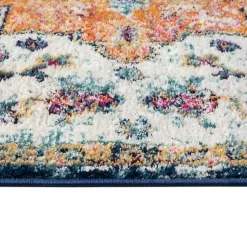 Kirklands Home Area Rugs|Blue & Orange Boho Medallion Area Rug, 5x7