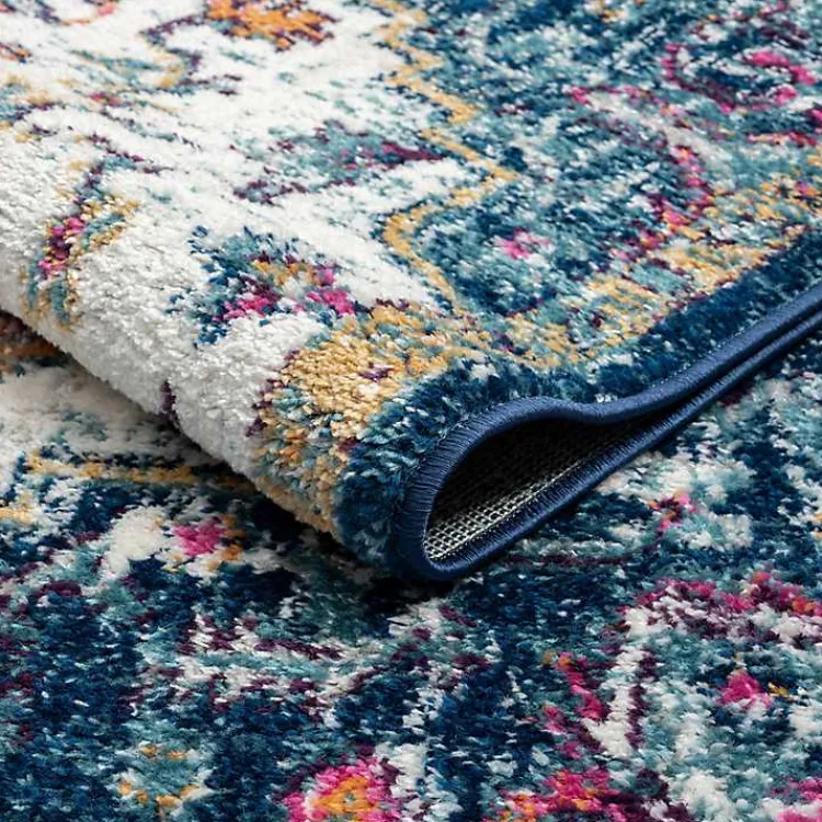 Kirklands Home Area Rugs|Blue & Orange Boho Medallion Area Rug, 6x9