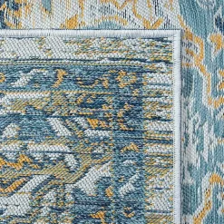 Kirklands Home Outdoor Rugs|Blue & Orange Medallion Reversible Area Rug, 8x10