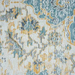 Kirklands Home Outdoor Rugs|Blue & Orange Medallion Reversible Area Rug, 8x10