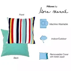 Kirklands Home Outdoor Cushions & Pillows|Blue & Red Lamontage Stripe Outdoor Throw Pillow