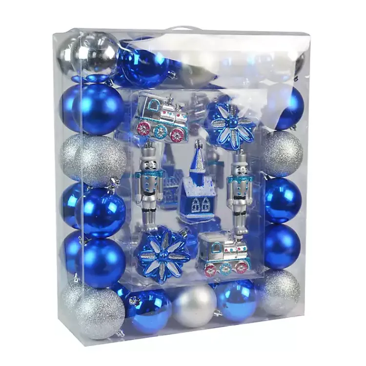 Hot Blue & Silver Mix 50-pc. Christmas Ornament Set Christmas Ornaments