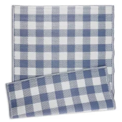 Kirklands Home Outdoor Rugs|Blue & White Buffalo Check Outdoor Area Rug, 4x6