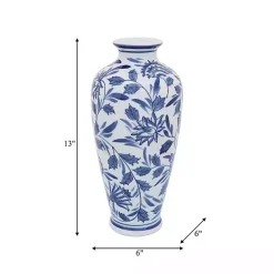 Discount Blue & White Chinoiserie Ceramic Vase, 13 in. Vases
