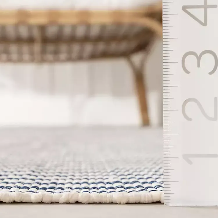 Kirklands Home Area Rugs|Blue & White Pinstripe Indoor/Outdoor Rug, 5x8