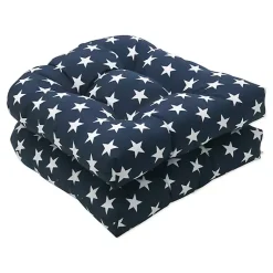Kirklands Home Outdoor Cushions & Pillows|Blue & White Stars Outdoor Seat Cushions, Set of 2