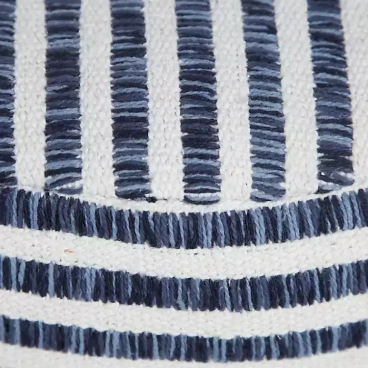 Discount Blue & White Stripe Organic Cotton Pouf Poufs & Floor Cushions